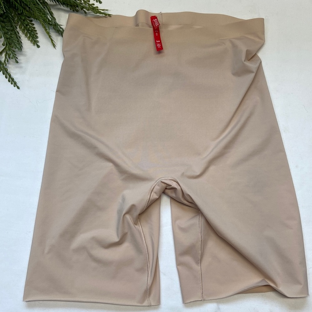 2/$30 Spanx Thinsticts Mid-Thigh shorts in Nude